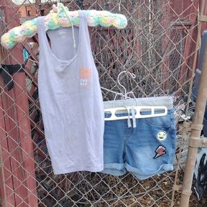 Kids Light Gray Tank Top with Fun Print